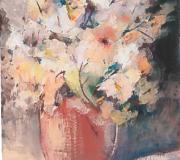 "Flores en vaso de barro", 94 x 68 cm